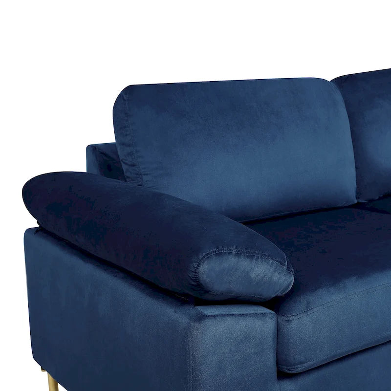 L-Shaped 3-Seater Velvet Combination Sofa with Recliner
