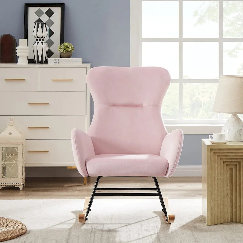 Teddy Fabric Rocking Chair for Living Room