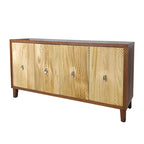 Vintage 4 Door Storage Cabinet, Carved Scatter Pattern Dining Sideboard, Large Buffet with Adjustable Shelves, Console Cabinet