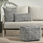 Villa by Classic Home Shades 18  Recycled Fabric Indoor/Outdoor Pouf