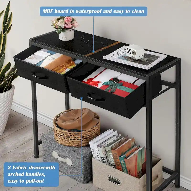 33.5  Modern Narrow Console Table with Drawers