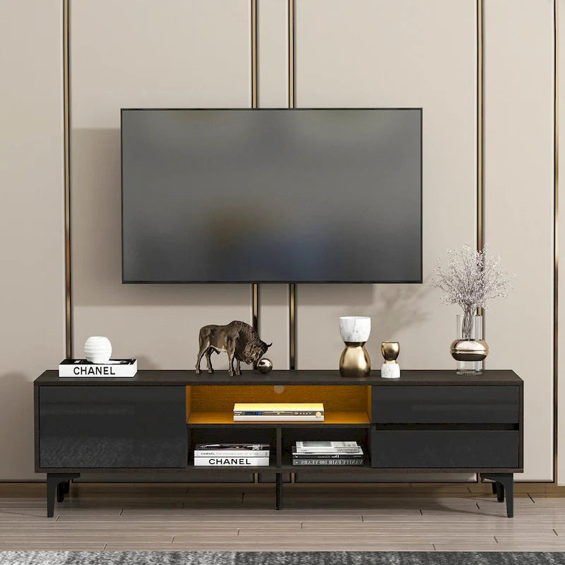 TV Cabinet,entertainment center with LED remote control lights