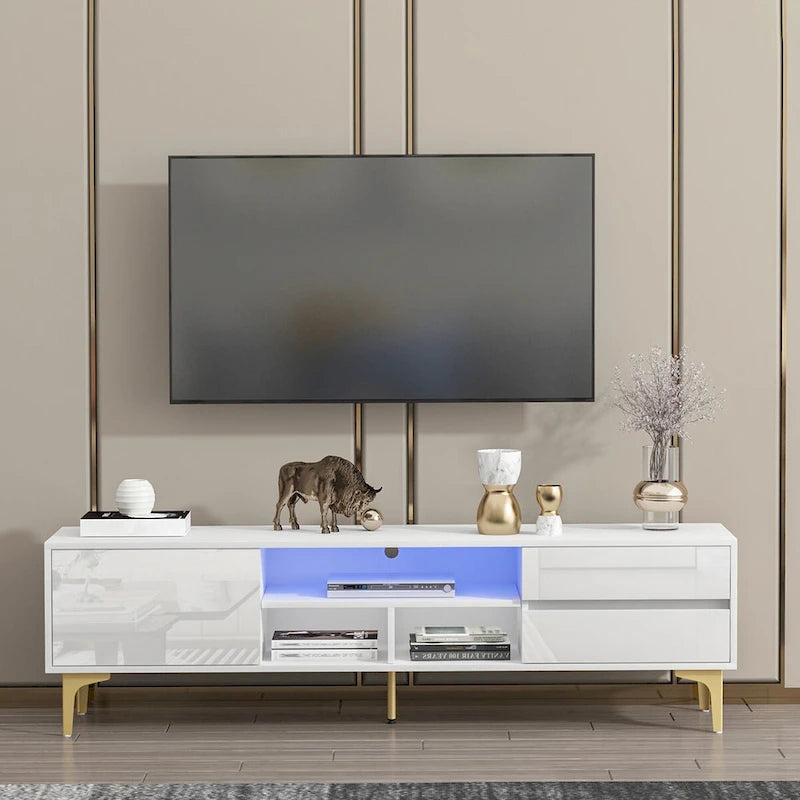TV Cabinet,entertainment center with LED remote control lights