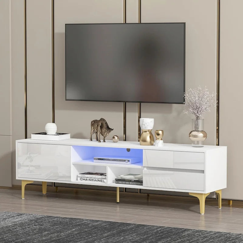 TV Cabinet,entertainment center with LED remote control lights