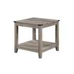 Hilton 3 Piece Coffee and End Table Set, Wood, Storage Shelf, Beige Finish