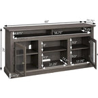 Roomfitters Contemporary TV Media Stand, Modern Entertainment Console, Up to 65  TV, Open & Closed Storage Space