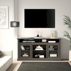 Roomfitters Contemporary TV Media Stand, Modern Entertainment Console, Up to 65  TV, Open & Closed Storage Space