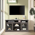 Roomfitters Contemporary TV Media Stand, Modern Entertainment Console, Up to 65  TV, Open & Closed Storage Space