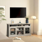 Roomfitters Contemporary TV Media Stand, Modern Entertainment Console, Up to 65  TV, Open & Closed Storage Space