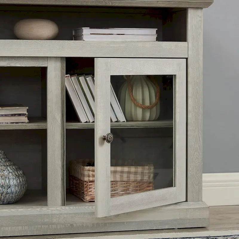 Roomfitters Contemporary TV Media Stand, Modern Entertainment Console, Up to 65  TV, Open & Closed Storage Space