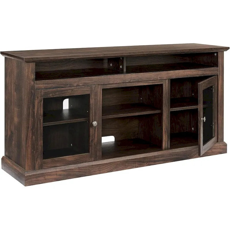 Roomfitters Contemporary TV Media Stand, Modern Entertainment Console, Up to 65  TV, Open & Closed Storage Space
