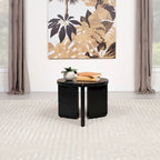Harrison Black Round End Table