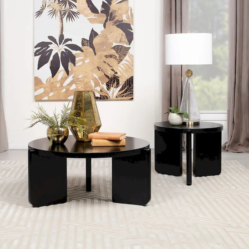 Harrison Black Round End Table