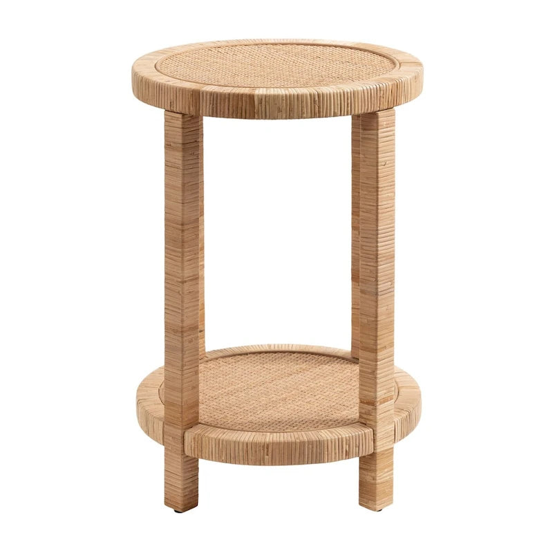 Kate and Laurel Rafina Rattan Side Table - 16x16x24