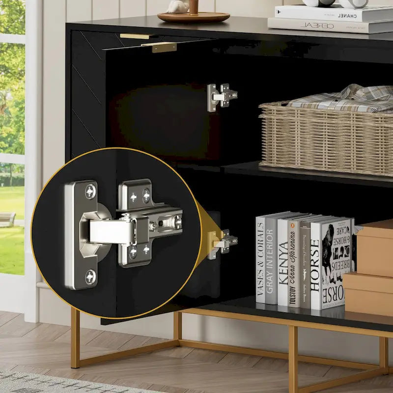 3 Doors Sideboard Buffet Cabinet with Storage Adjustable Shelf