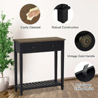 Kinbor Console Table with 2 Drawers, Sofa Table with Storage Shelf for Entryway, Hallways Furniture