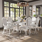Furniture of America Eugene Traditional Solid Wood 7-Piece Expandable Dining Table Set