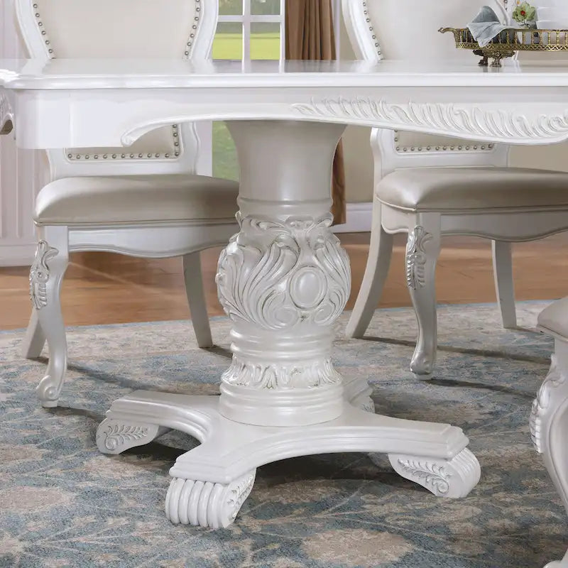 Furniture of America Eugene Traditional Solid Wood 7-Piece Expandable Dining Table Set