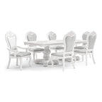 Furniture of America Eugene Traditional Solid Wood 7-Piece Expandable Dining Table Set
