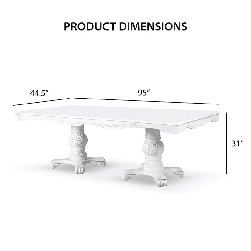 Furniture of America Eugene Traditional Solid Wood 7-Piece Expandable Dining Table Set