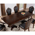 Furniture of America Eugene Traditional Solid Wood 7-Piece Expandable Dining Table Set