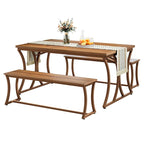51-inch Rectangle Kitchen Dining Dinner Table with Bench Set for 4-6