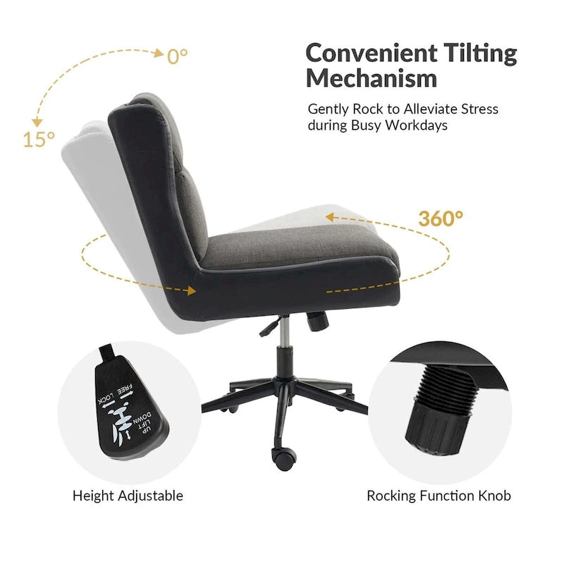 Siegfried Modern Swivel Tilting Office Chair with Removable Soft Upholstery by HULALA HOME