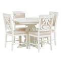 5-Piece Retro Functional Dining Set 1 Extendable Table