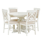 5-Piece Retro Functional Dining Set 1 Extendable Table