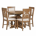 5-Piece Retro Functional Dining Set 1 Extendable Table