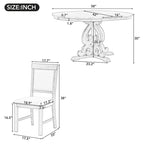 5-Piece Retro Functional Dining Set 1 Extendable Table