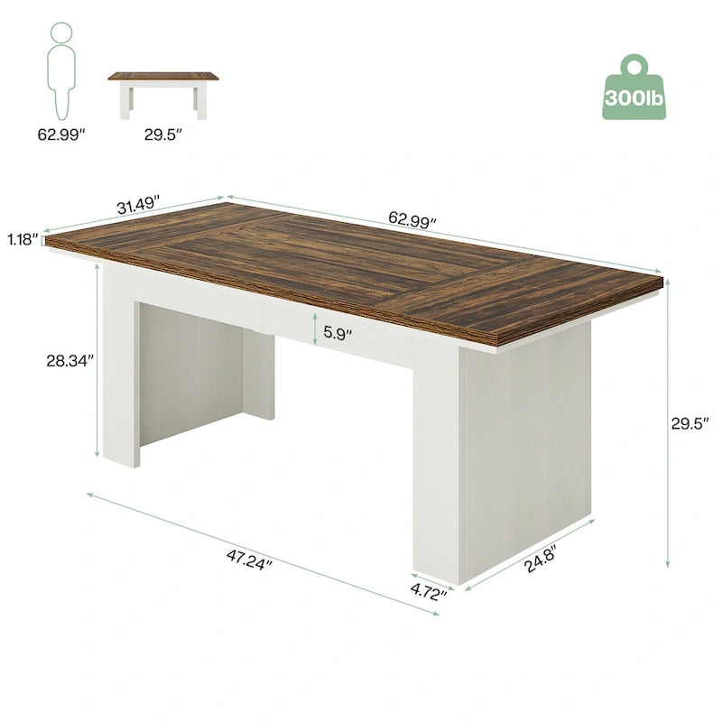 63  Large Computer Desk,Modern Executive Desk Home Office Desk Study Writing Desk