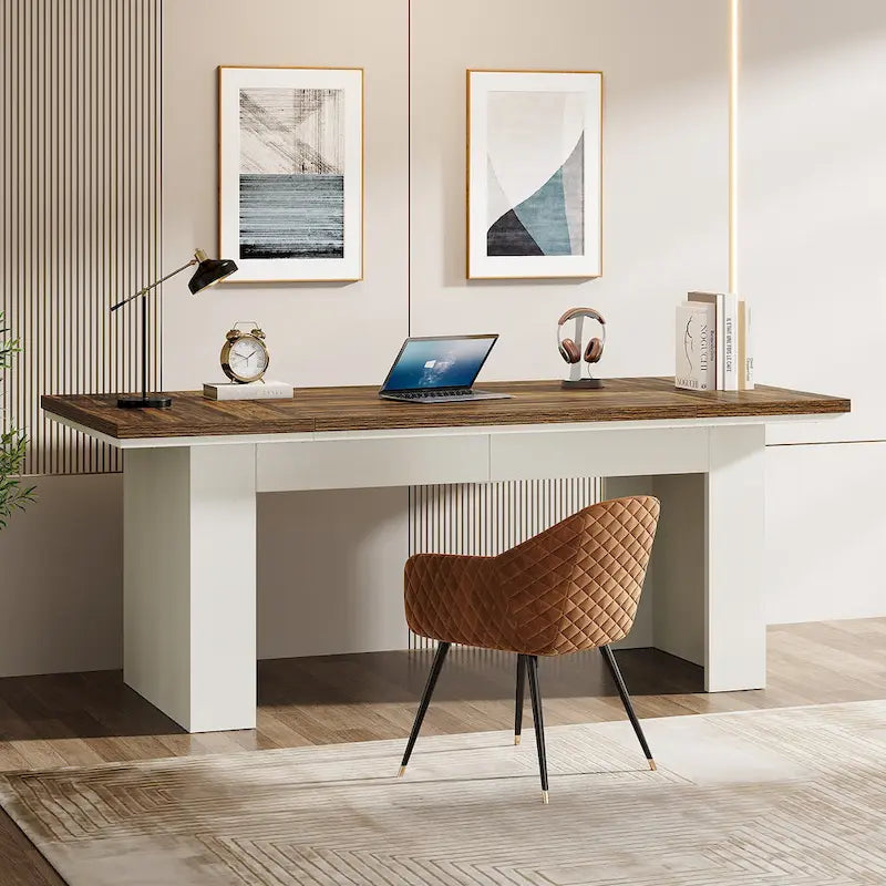 63  Large Computer Desk,Modern Executive Desk Home Office Desk Study Writing Desk