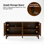 Ofelia Mid-century 60  Wide Geometric Patterned Sideboard with Adjustable Shelves by HULALA HOME