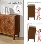 Ofelia Mid-century 60  Wide Geometric Patterned Sideboard with Adjustable Shelves by HULALA HOME