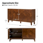 Ofelia Mid-century 60  Wide Geometric Patterned Sideboard with Adjustable Shelves by HULALA HOME