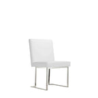 Boly 19 Inch Side Dining Chair Set of 2, Chrome Cantilever Steel Base White