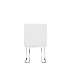 Boly 19 Inch Side Dining Chair Set of 2, Chrome Cantilever Steel Base White