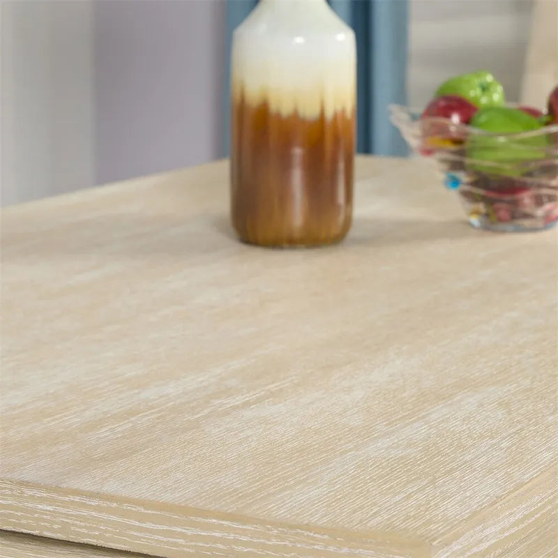 Amonia Urban Style Wired White Finish Wood Turned-Leg Dining Table