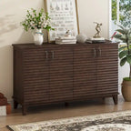 Large Storage Buffet with Adjustable Shelves and Metal Handles