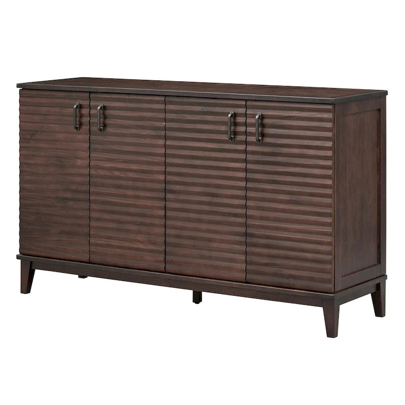 Large Storage Buffet with Adjustable Shelves and Metal Handles
