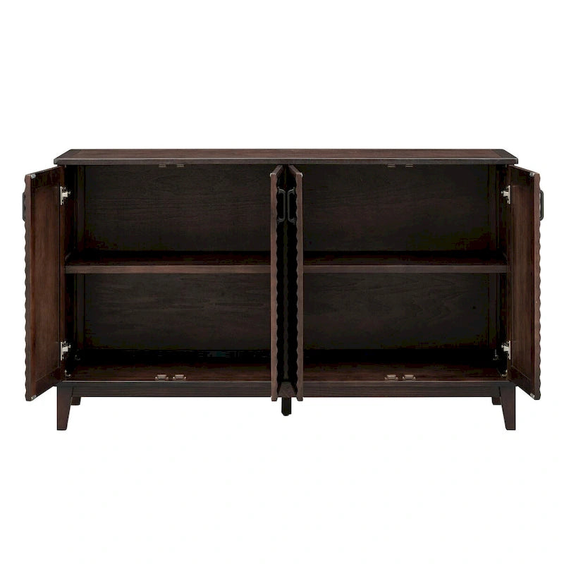 Large Storage Buffet with Adjustable Shelves and Metal Handles