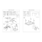 Zory 5pc Dining Table Set, 4 Padded Chairs, Beige Burlap, Brown Wood