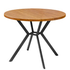 Grondin Modern Farmhouse Style 38.6 Round Dining Table with 1.18  Thick MDF Tabletop and Pedestal Cross Metal Legs