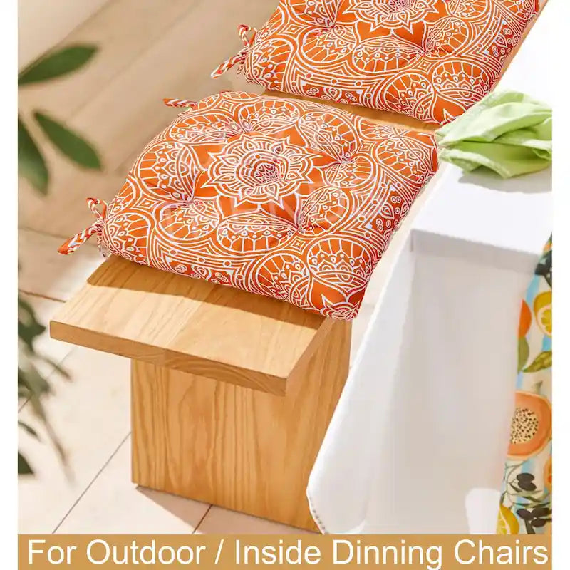 Indoor/Outdoor Chair Seat Cushion, Tufted, Weather, Water and Fade Resistant, 19 x 19 (Sert of 2)