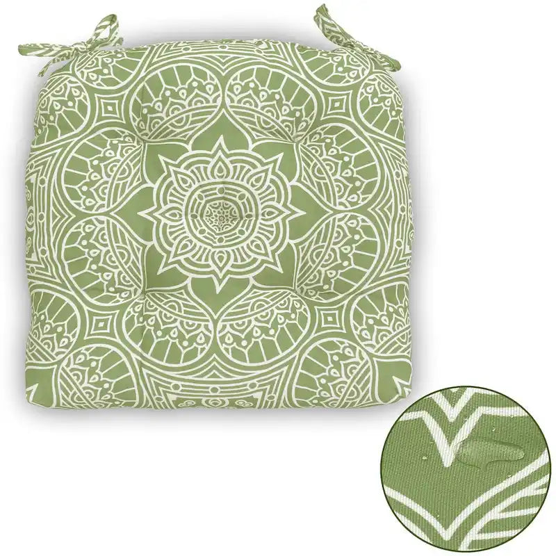 Indoor/Outdoor Chair Seat Cushion, Tufted, Weather, Water and Fade Resistant, 19 x 19 (Sert of 2)