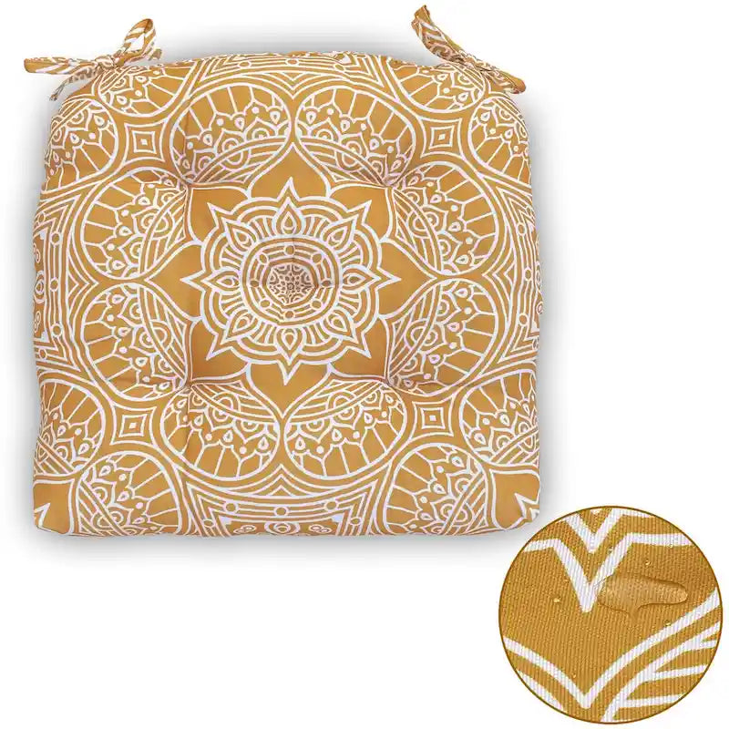 Indoor/Outdoor Chair Seat Cushion, Tufted, Weather, Water and Fade Resistant, 19 x 19 (Sert of 2)