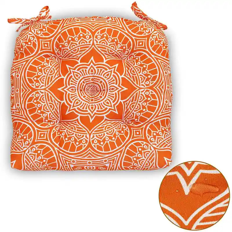 Indoor/Outdoor Chair Seat Cushion, Tufted, Weather, Water and Fade Resistant, 19 x 19 (Sert of 2)