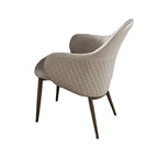 Liy 26 Inch Dining Chair Set of 2, Curved Padded, Tufted Beige Faux Leather