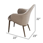 Liy 26 Inch Dining Chair Set of 2, Curved Padded, Tufted Beige Faux Leather